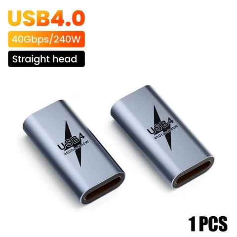 Прямой/локоть адаптер типа C «мама» на «папа» 240 Вт, адаптер для быстрой зарядки, 8K, 60 Гц, USB C — USB C для iPhone 15 16