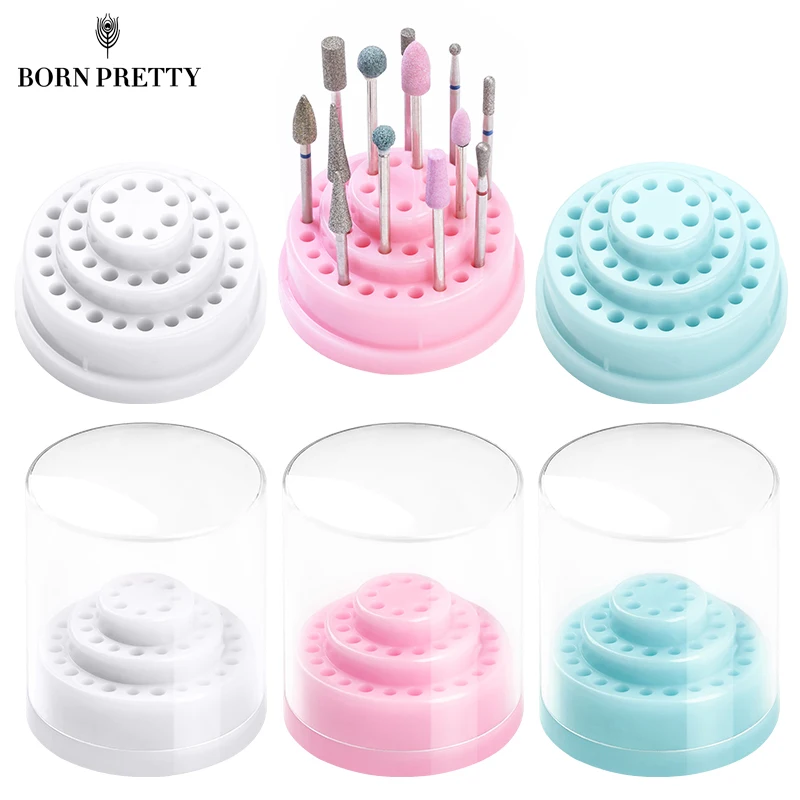 1 Box Nail Art Drill Bits Storage Box Holder Container Manicure Milling Cutter Stand Display Container Nail Tools Accessories