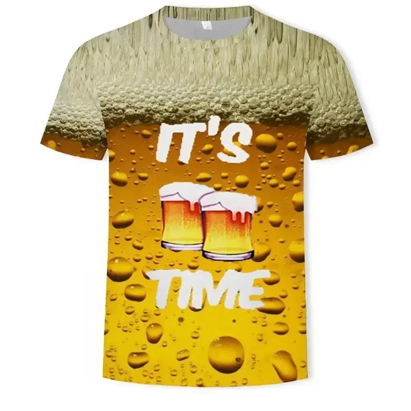 

Men T Shirt 3D Print Beer Graphic T Shirts Women Mens Funny Novelty T-Shirt Short Sleeve Unisex Outfit Clothing
