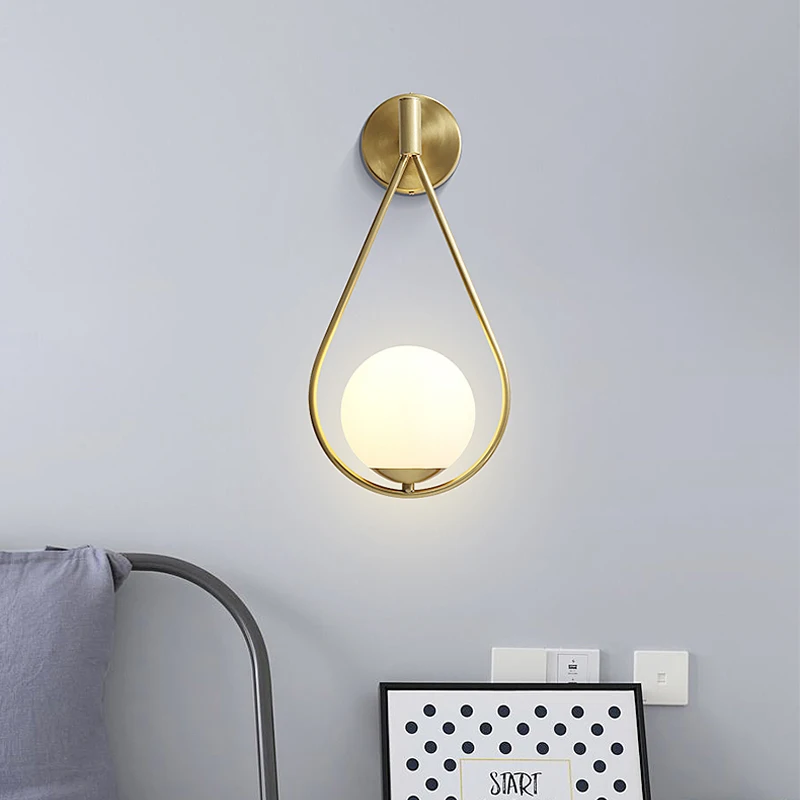 

Настенные лампы в скандинавском стиле, медные современные минималистичные светильники для ванной комнаты, зеркала, спальни, гостиной, коридора, лестницы