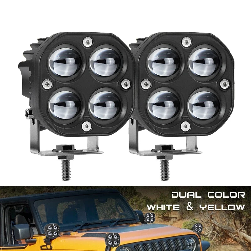 

Мотоциклетный рабочий свет двухцветный 6D светодиодный фонарь 40 Вт лампа для автомобиля грузовик квадроцикл внедорожник белый желтый противотуманный фонарь высокий низкий 12 В 6000 К 3000 К