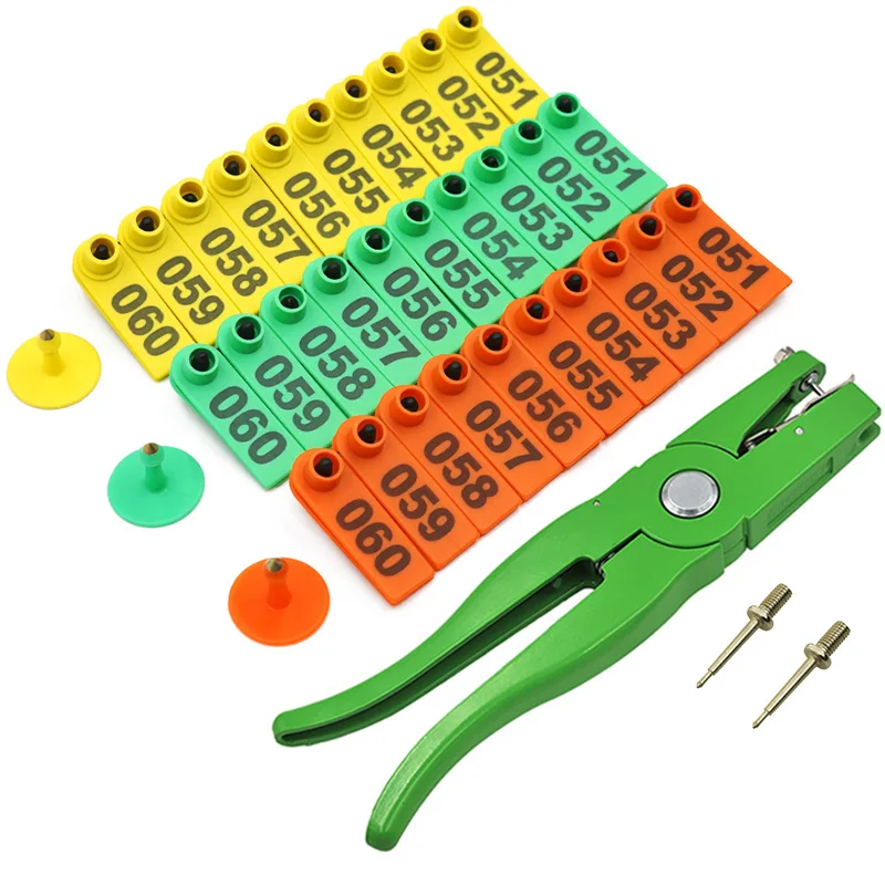 

100pcs Goat Ear Tag Card & Ear Tag Pliers 001-100 Ear Tag Card For Goat Ldentification Kit With 2 Pcs Pins Ear Tag Pliers