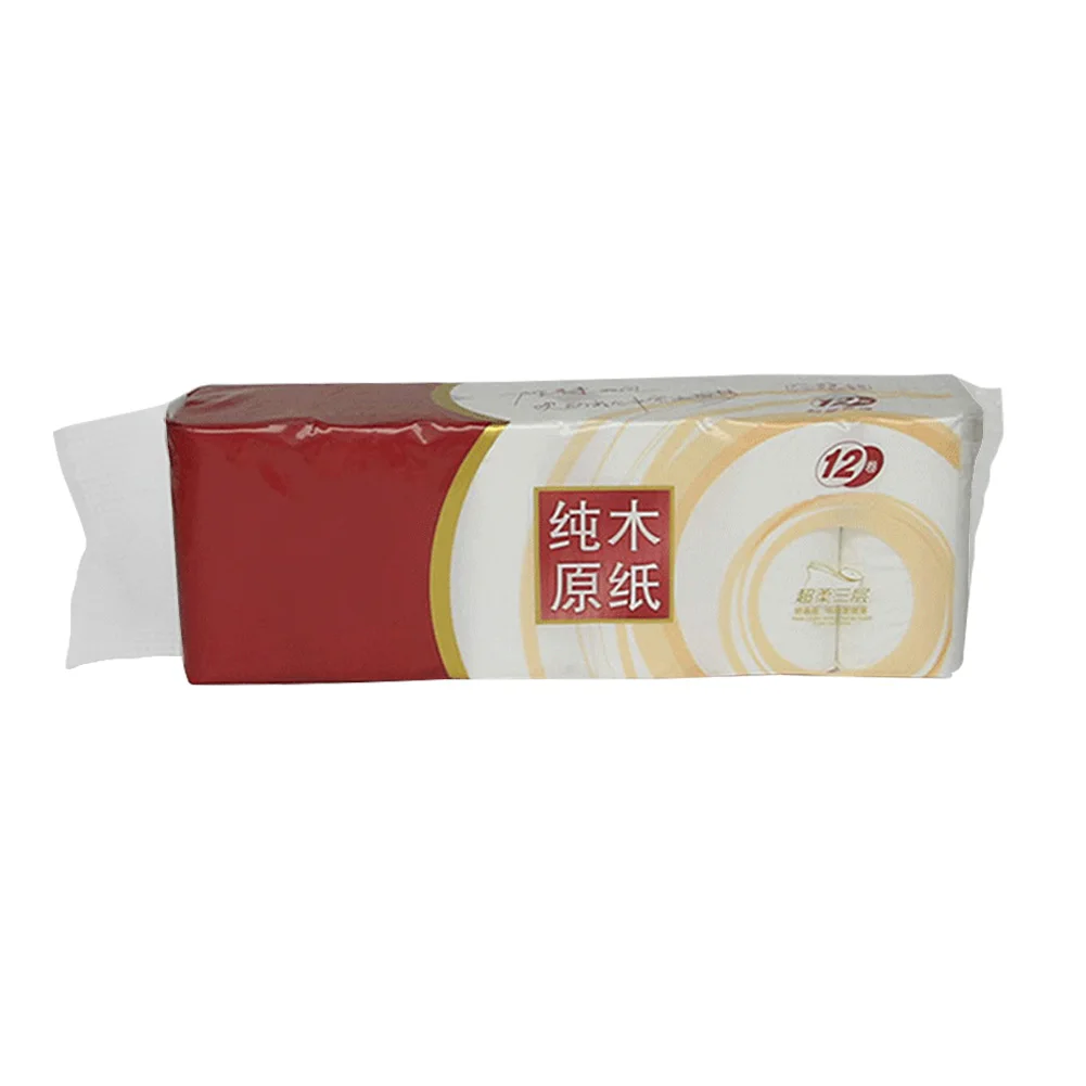 

12rolls/pack Living Room Home Cleaning 4 Ply Bathroom Tissue Bedroom Hotel Toilet Paper Office Kitchen Wood Pulp Restaurant Soft