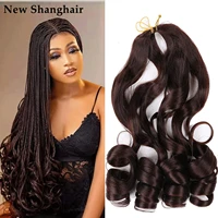 22 inch loose wave crochet hair for black women loose wavy braiding hair curly crochet hair pre stretched braiding hair ns04