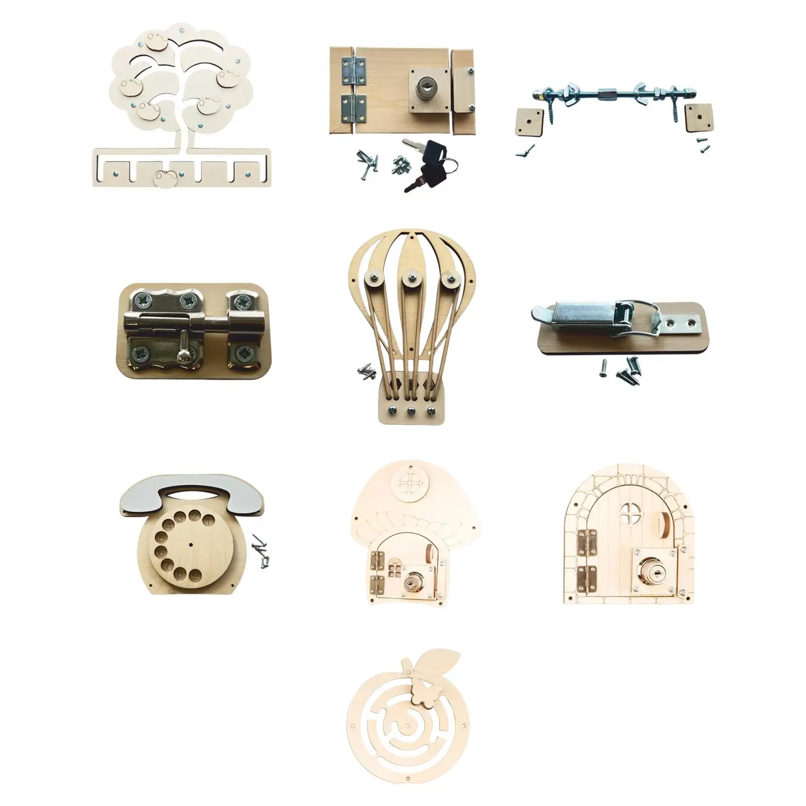 

Toddler Busy Board Materials Fine Motor Skills Toys for Brain Development Develop Patience Basic Life Skill Educational Children