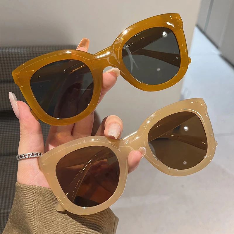 Солнцезащитные очки «кошачий глаз» женские, оверсайз с бабочками, Модные Цветные Популярные брендовые дизайнерские очки
