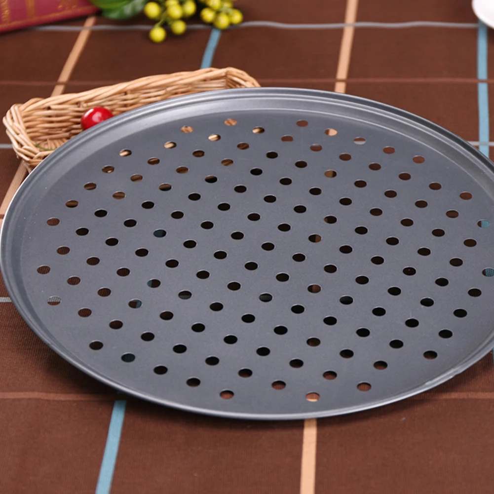

Baking Pan Pizza Pan Punched Pizza Pan 24.5cm/28cm/32cm Size Non-stick Perforated Perforated Pizza Pan 100% Brand New