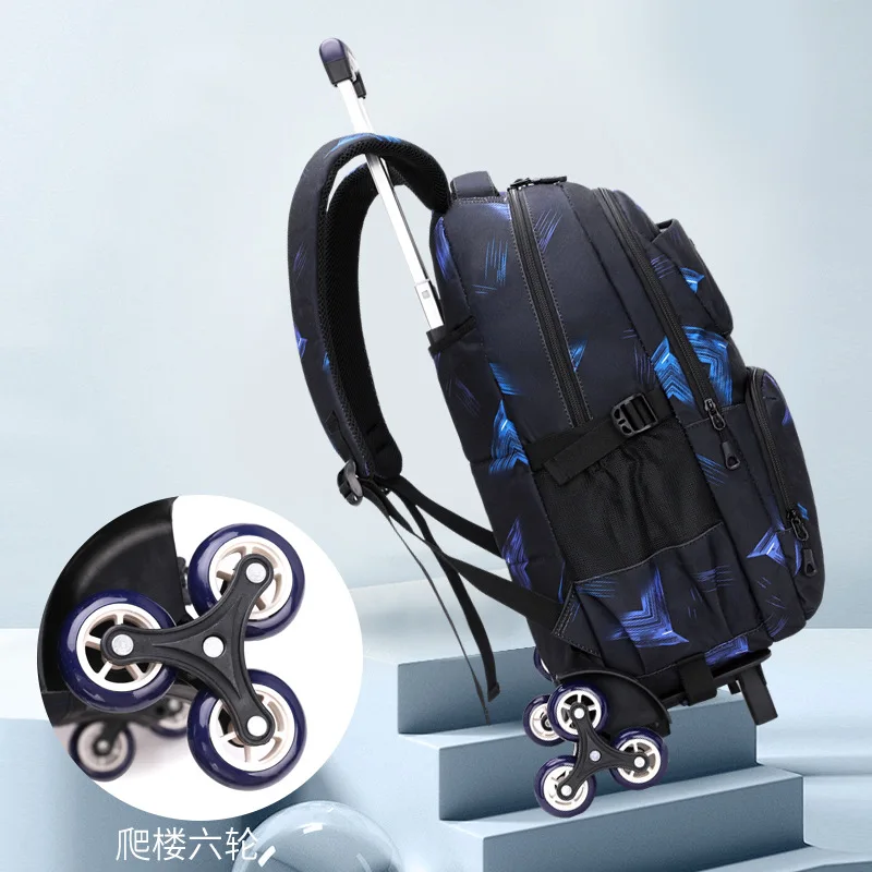 Trolley Schoolbag kids Wheel school Backpack Removable Children School Bags for boys With 3 Wheels Kids girls Luggage Book Bags