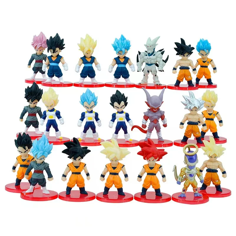 

21pcs/set Dragon Ball Anime Figure PVC Goku Vegito Gold Frieza Model Toys Decoration Children's Toy Gift Birthday Gifts