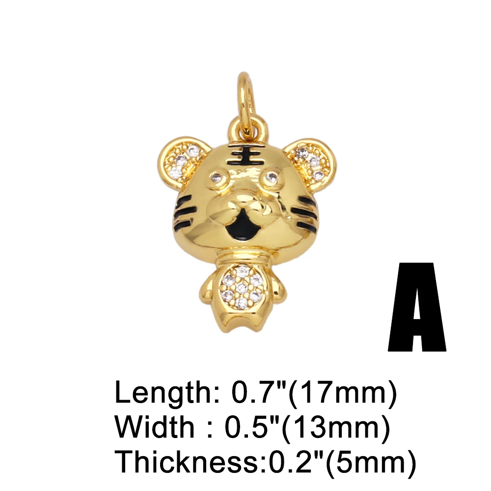 OCESRIO кулоны крылья сердца для ожерелья Медь Позолоченные CZ Тигр луна звезды