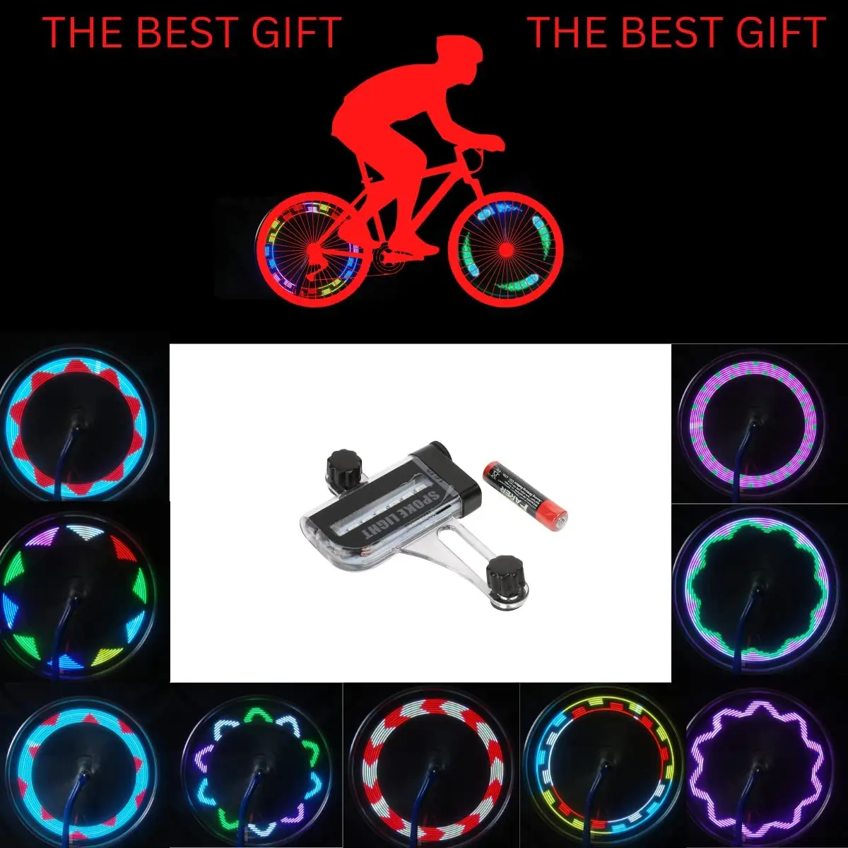 

1pcs Bike Wheel Lights Waterproof LED Bicycle Spoke Lights Safety Tire Lights 30 Different Patterns Change - Bike Accessories