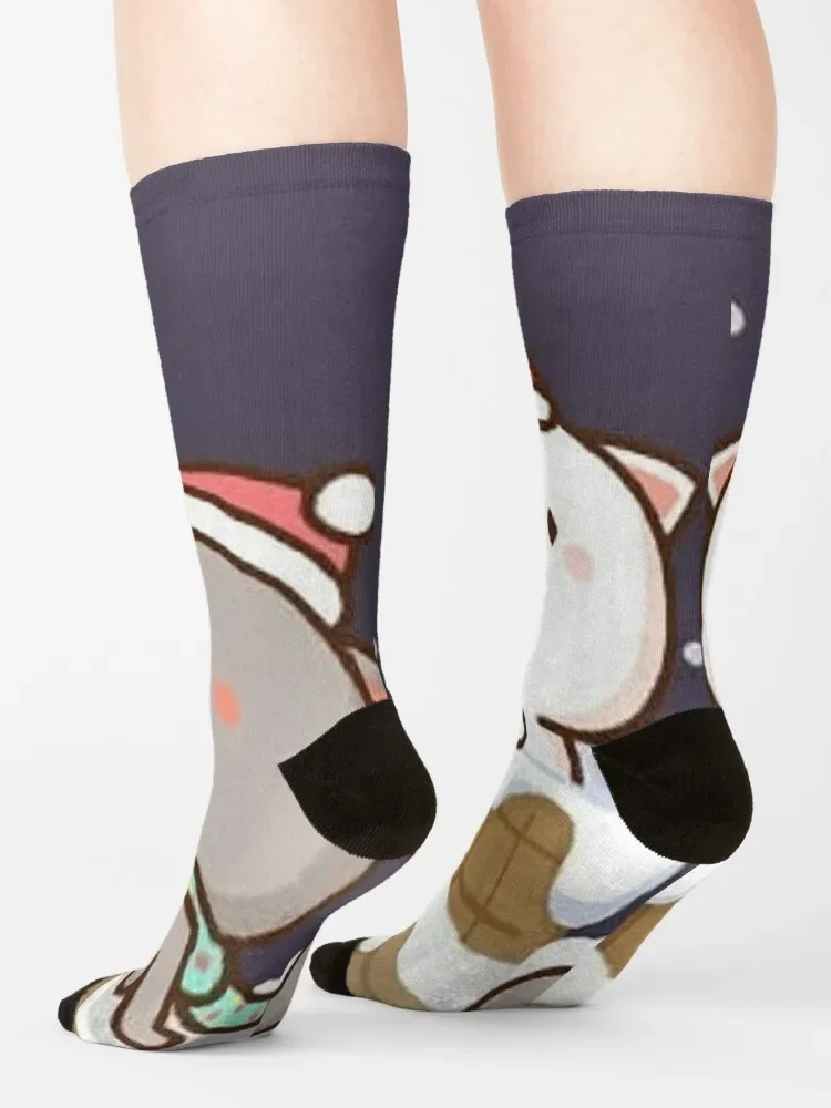 Зимние носки с персиком и Гомой чулки на Рождество мужские женские