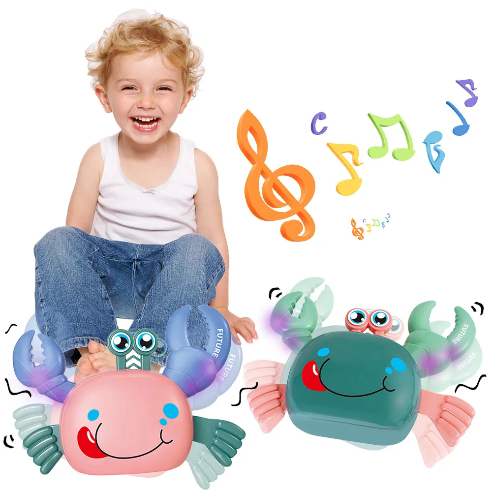 

Sensing Crawling Crab Tummy Time Baby Toys Interactive Walking Dancing Sensory Toy with Music Sounds and Lights Infant Fun Gift