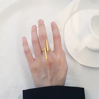 aporola fashion open double word geometric ring men and women ring open tail ring daily commuter jewelry