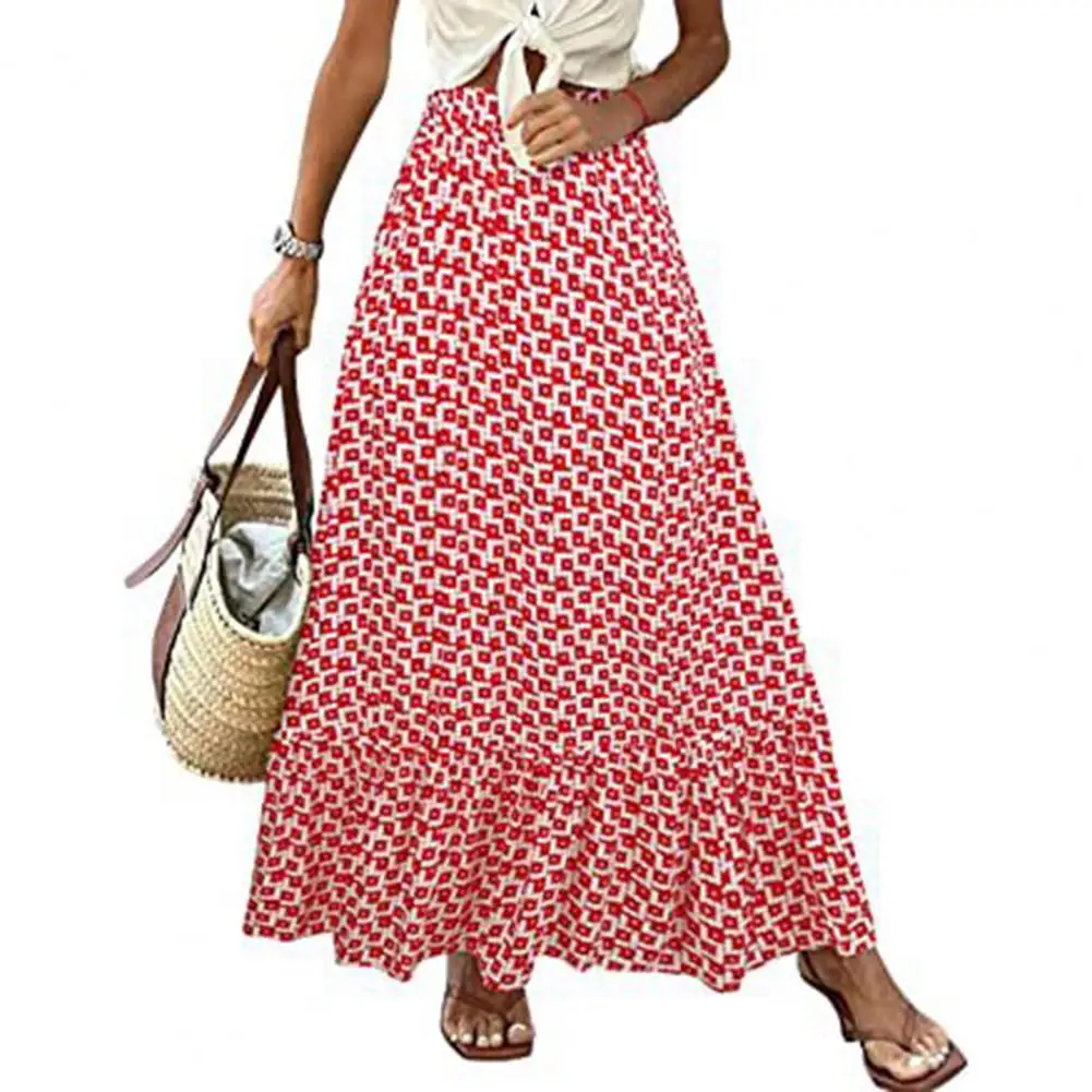 

Women Skirt 2023 Geometric Print Skirt Summer Boho Women Skirt Female Clothes