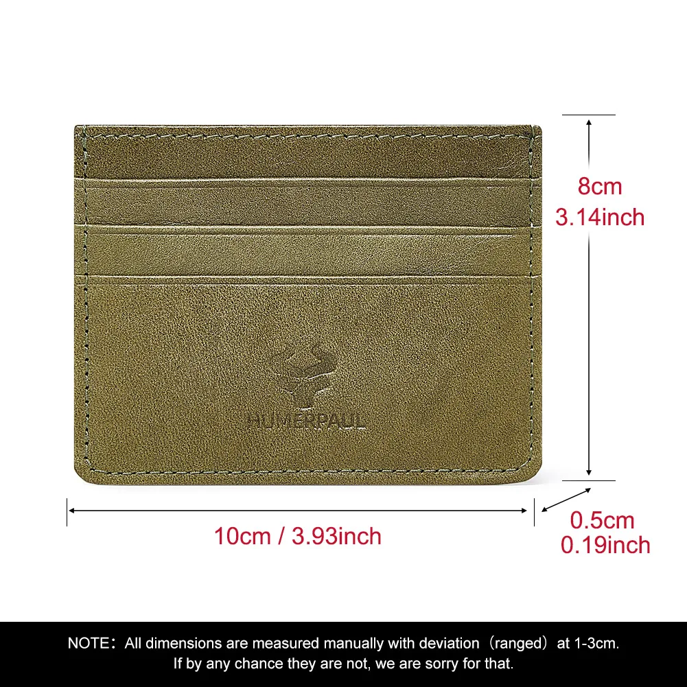 HUMEPRAUL 100% натуральная кожа тонкий кошелек для карт мужчин вместительный чехол с