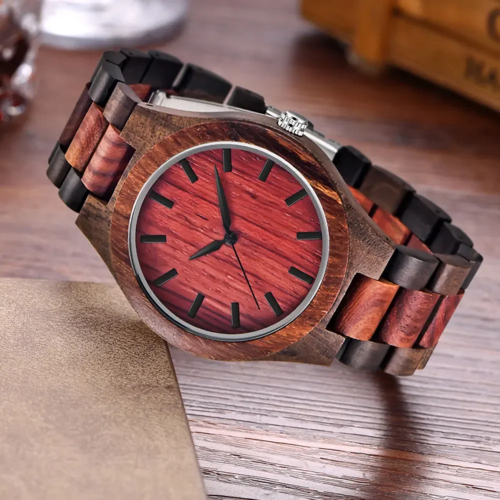 Новые мужские часы Haute Couture с красными деревянными дисками роскошные модные
