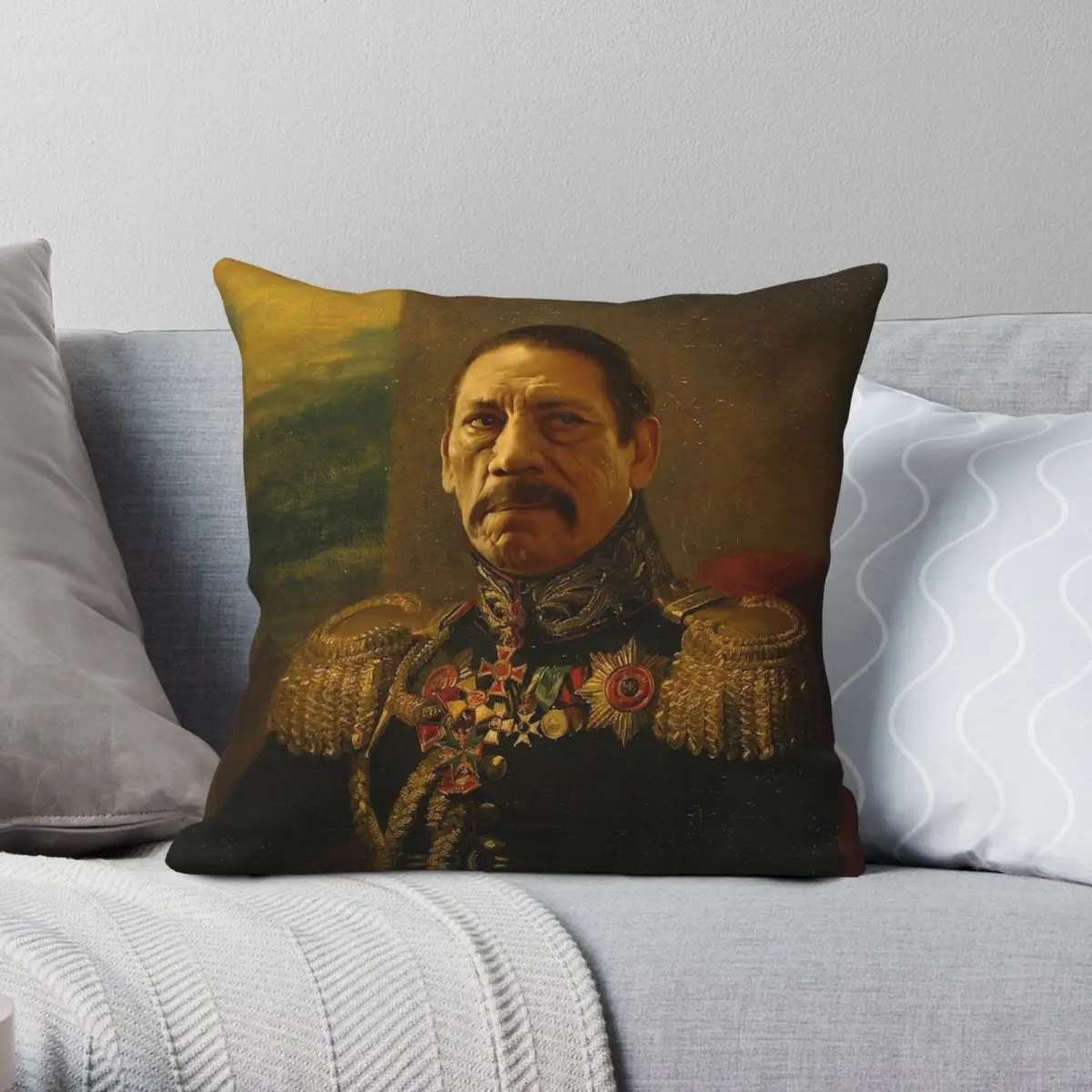 Квадратная наволочка Дэнни треджо на молнии полиэстеровый льняной Бархатный