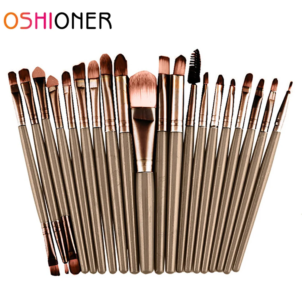 

OSHIONER 20Pcs Makeup Brush Set Eyeshadow Blending Foundation Powder Eyebrow Blush Double Head Brush Beauty Make Up Kit Tool