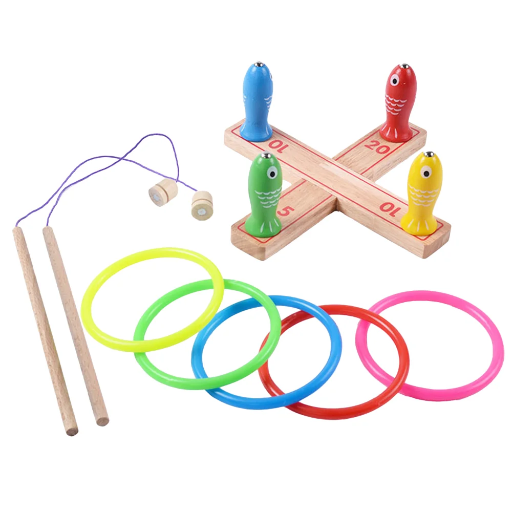 

1 Set Fishing Ring Toss Game Creative Fun Colorful Interactive Game for Parents