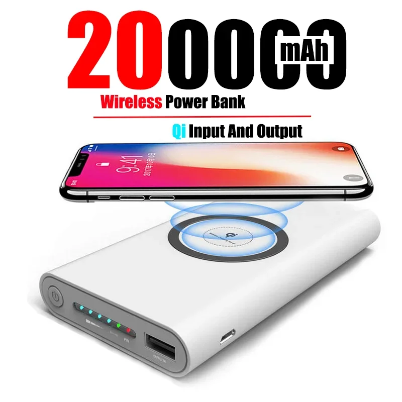 

20000mah Wireless Charging Bank Ultra-thin Outdoor Large New Fast Charge 3-in-1Compact Large Capacity Shared Mobile Power Supply