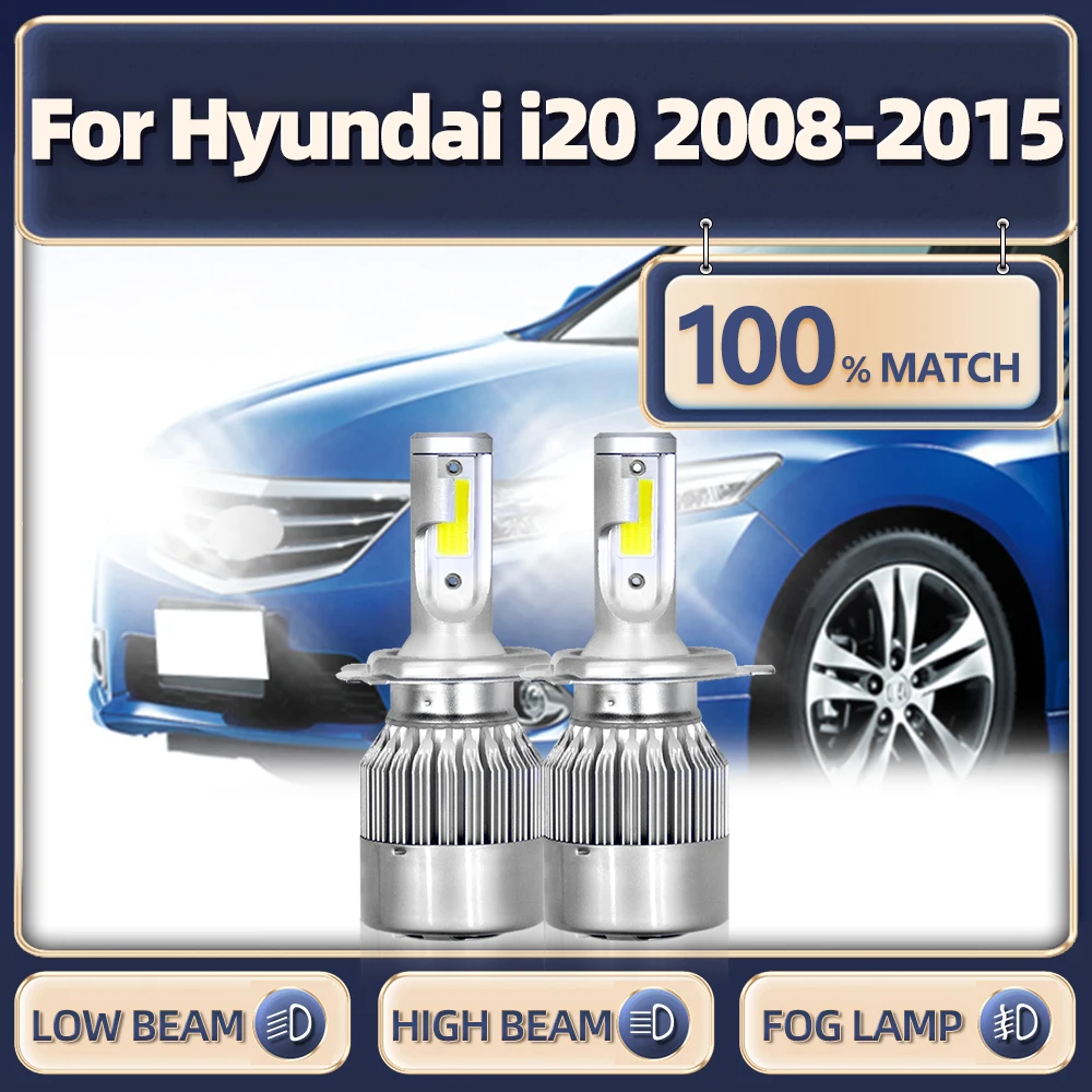 

H4 Led Canbus Car Headlights Bulbs 20000LM 120W Turbo Auto Lights 6000K For Hyundai i20 2008 2009 2010 2011 2012 2013 2014 2015