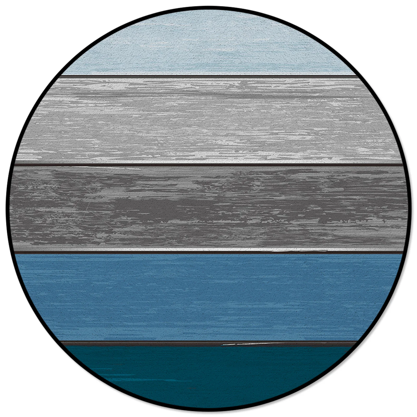 

Blue Gray Gradient Wood Grain Rugs And Carpets For Home Living Room Round Rug For Children Rooms Non-slip