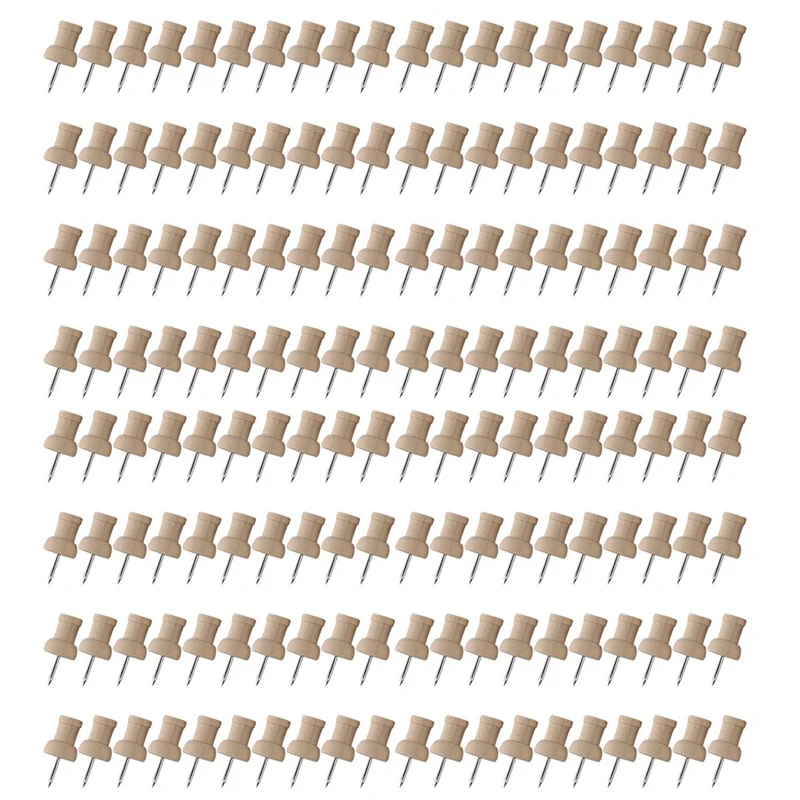 

160Pcs H-Shape Wood Decorative Push Pins, Wood Head And Steel Needle Point Thumb Tacks For Photos, Maps And Cork Boards