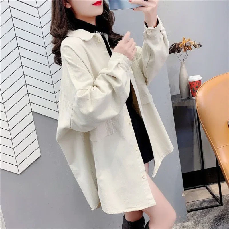 Винтажная Свободная Женская рубашка в гонконгском стиле с длинным рукавом