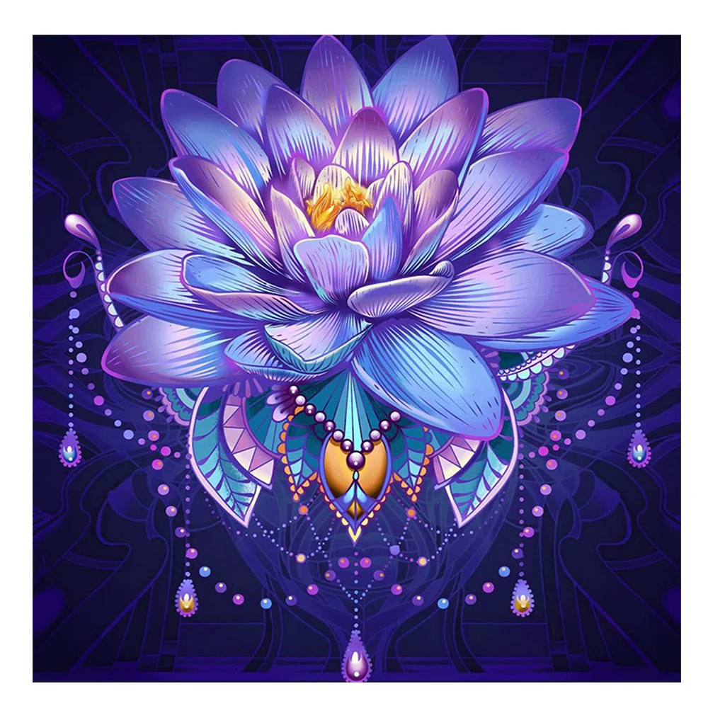 

YI BRIGHT Lotus Diamond painting full square drill round drill flower handmade DIY home decoration hanging artwork on the wall