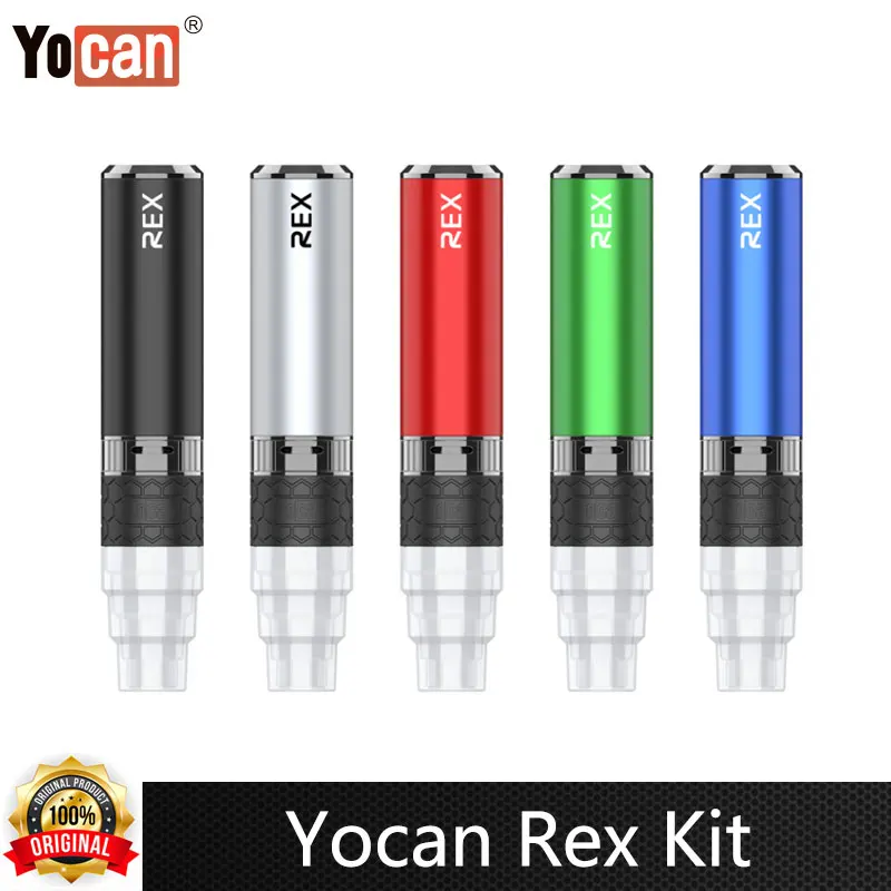 Original Yocan Rex Kit Enail Vaporizer 1400mAh Battery  510 Thread Quartz Tri Coils QTC Wax Vape Pen Electronic Cigarette Kit