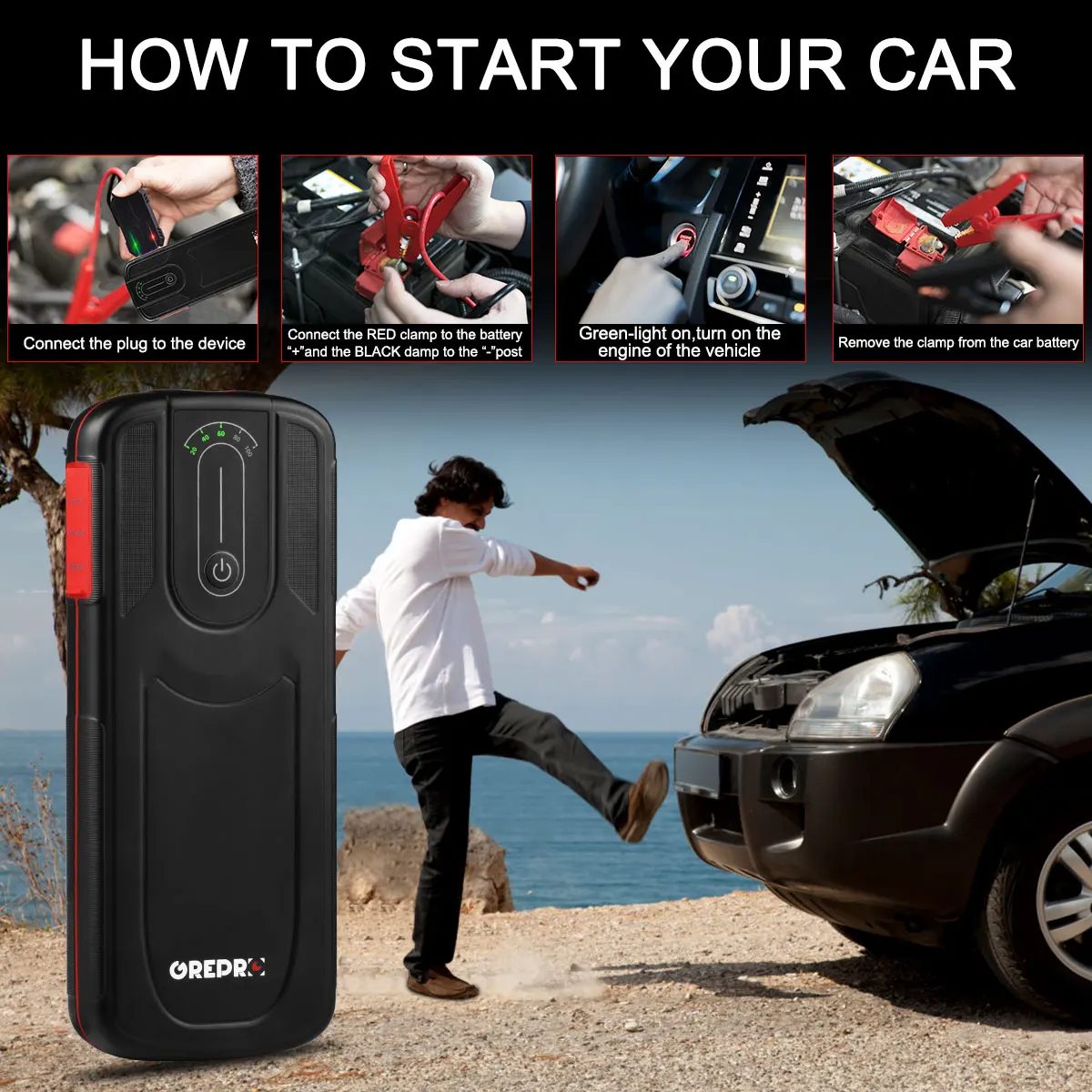 Автомобильное пусковое устройство Asperx бустер аварийное зарядное для