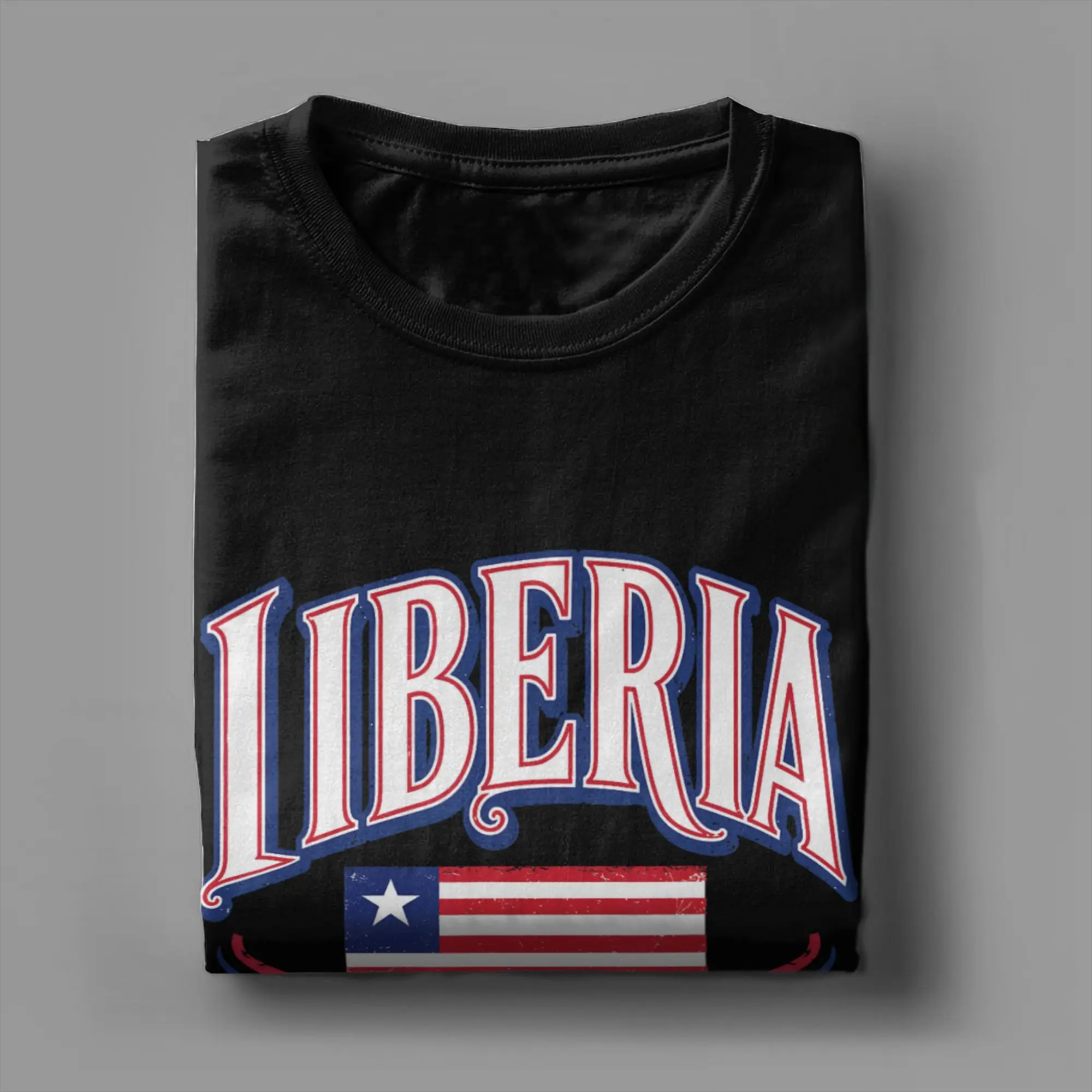 Фото Футболка Hipster Liberia Est 1847 ко Дню независимости, мужская футболка с круглым вырезом, 100% хлопок, футболки с короткими рукавами, топы для взрослых №4
