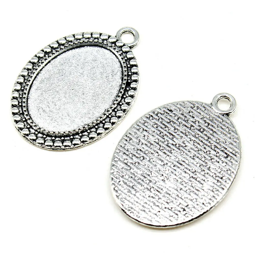 

Fit Oval 18X25Mm Antique Silver Color Base Components Jewellery Making Supplies Art Crafts Diy Make Accessories
