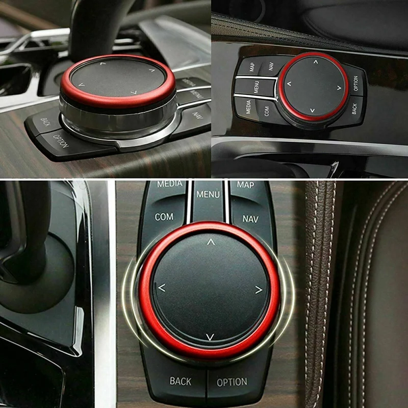 2X красное алюминиевое кольцо центральная консоль Idrive мультимедийный контроллер