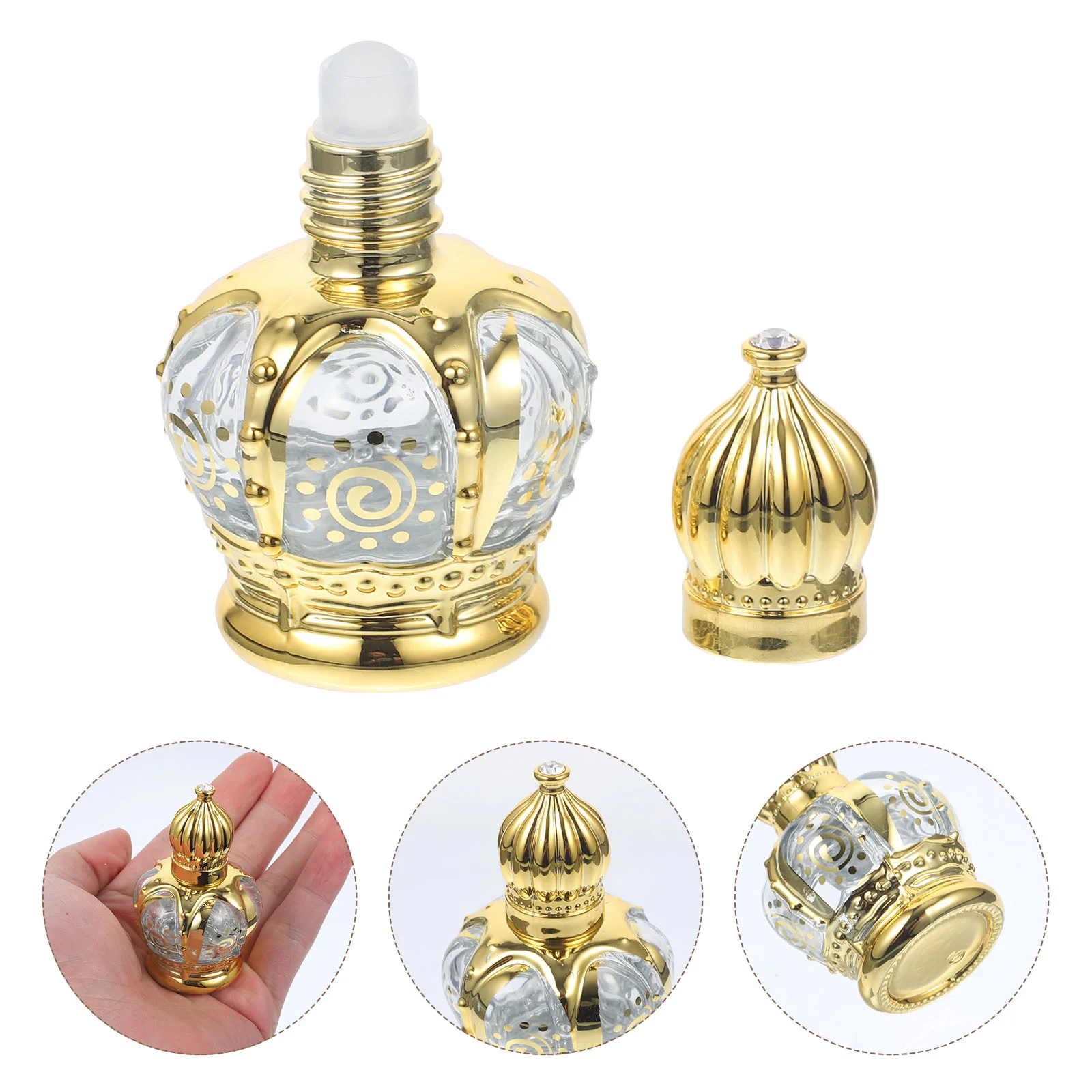 

2Pcs Refillable Glass Portable Perfume Containers Roll-on Bottles Aromatherapy Bottles Roller Perfume Bottles