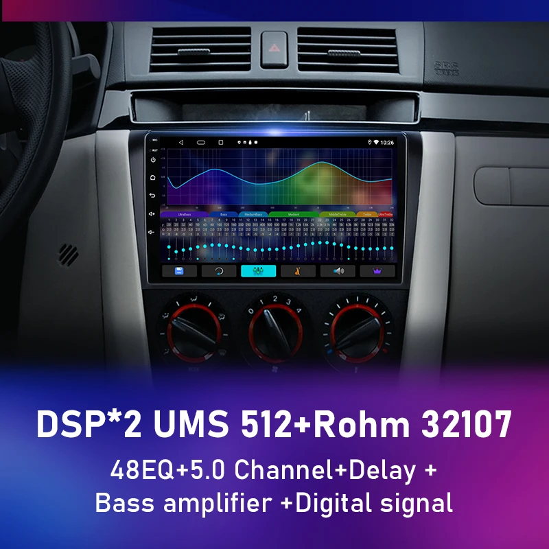 $85.54 2 Din Android 11 For Mazda 3 2004-2009 Car Radio Multimedia Player Stereo Navigation with BOSE Carplay Speakers Head Unit Video