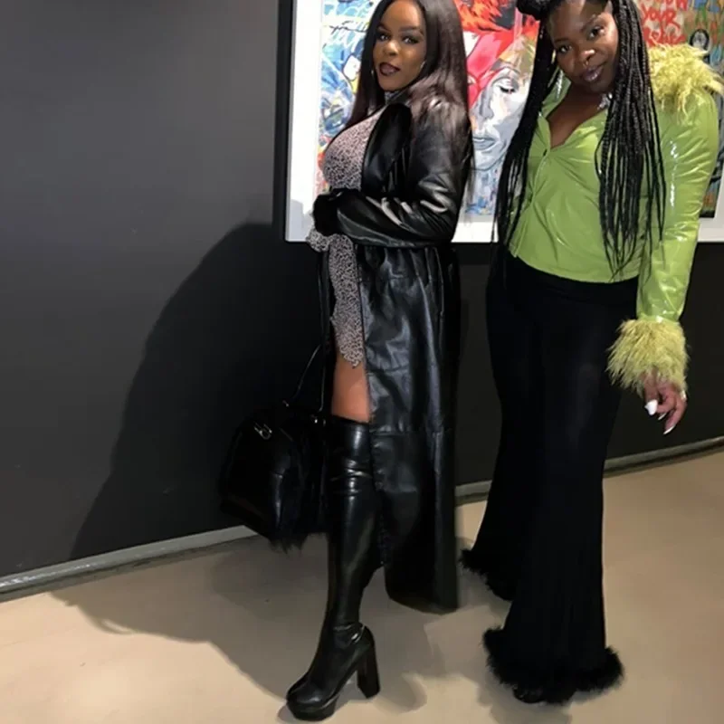 Женские сапоги выше колена на высоком каблуке 12 см с острым носком