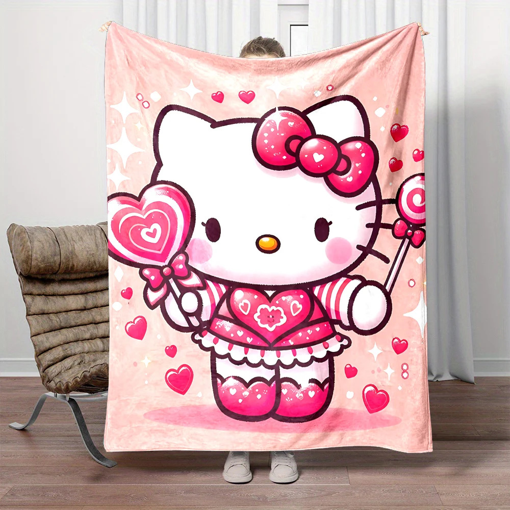 6-размерное одеяло Sanrio с рисунком Hello Kitty теплое мягкое пушистое для детей и