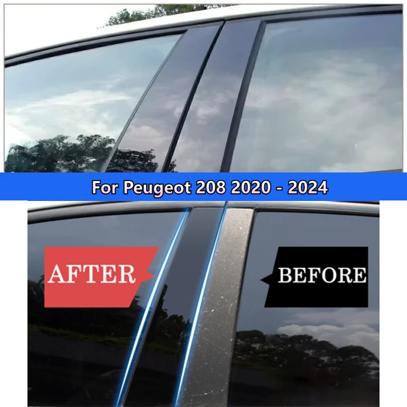 Фото Декоративные накладки на дверные окна, стойки, наклейки для Peugeot 206 207 208 Citroen C2 301 307 308 2008 5008 2004-2023 №2