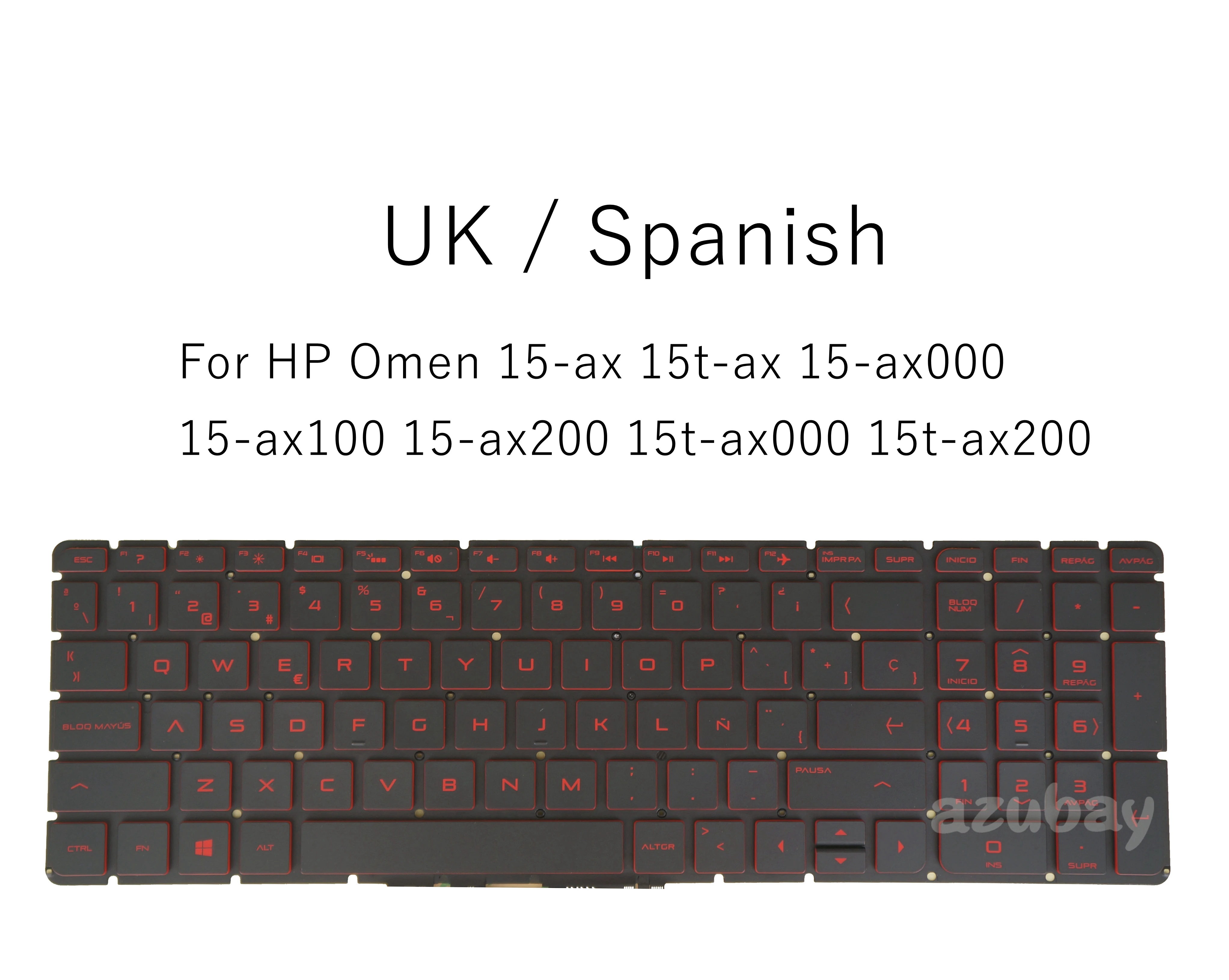 Клавиатура для ноутбука HP Omen 15-ax 15t-ax 15-AX000 15-AX100 15-AX200 15t-ax000 15t-ax200 с красной подсветкой