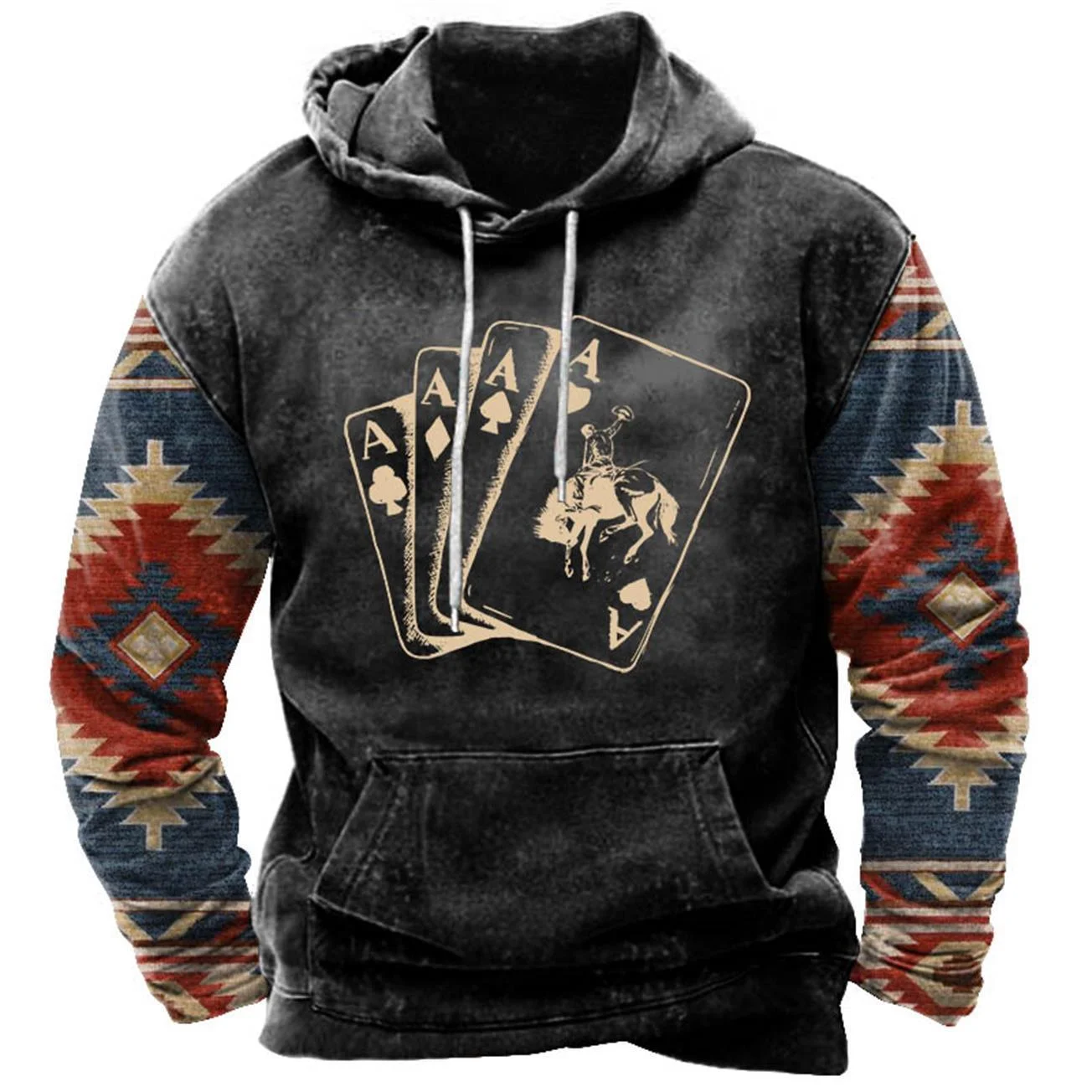 

Fall Men's Hoodie Poker Print Fashion Sweatshirt Oversized Clothing for Men Vintage Hoodie outdoor Casual Streetwear Pullover
