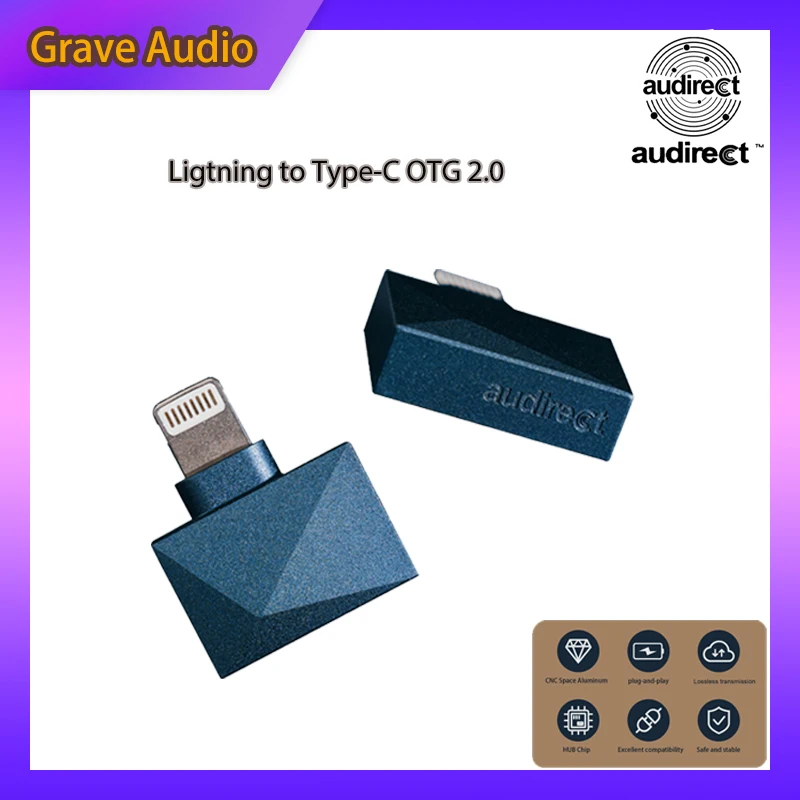 

Audirect L/C OTG 2,0 USB OTG с разъемом Lightning на Type C для iPhone DAC Декодер Усилитель для наушников