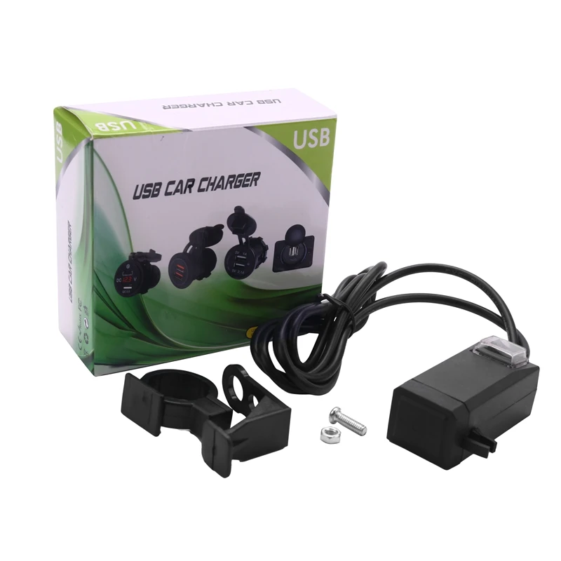 

Waterproof QC 3.0 Dual USB 12V-24V ATV Motorcycle Handlebar Charger Adapter Socket With Switch