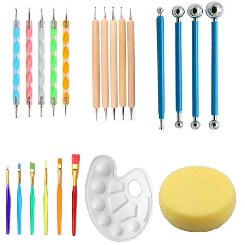 

Mandala Template 45-Piece Set DIY Creative Painting Brushes Painting Template Tool Set