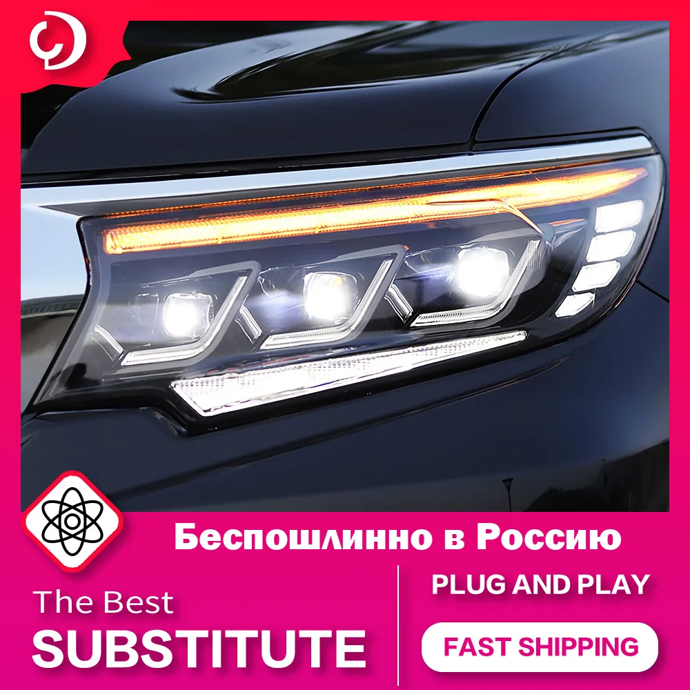 

AKD автостайлинг фары для Prado полные фары 2018-2021 Новый Land Cruiser Prado светодиодный передняя фара головного света проектор