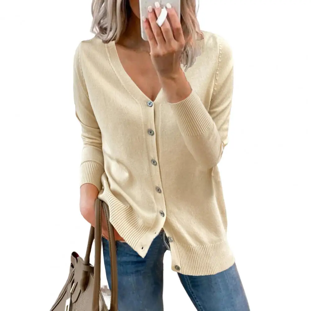

Cardigan Sweater V-Neck Single Breasted Elegant Knitted Crop Tops Female jackets for women 2022