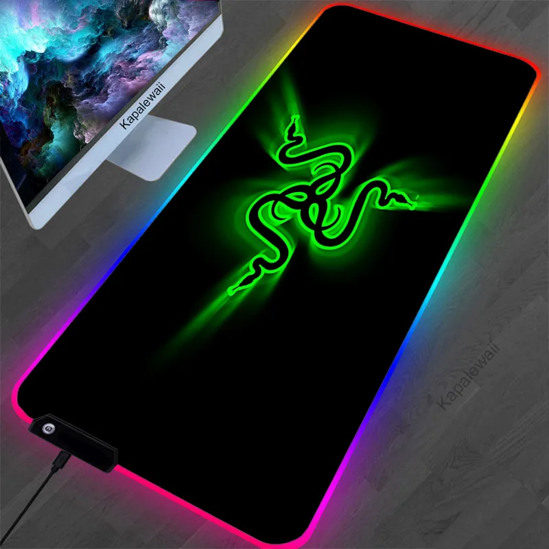 

Игровой коврик для мыши RGB, компьютерный коврик для мыши Razer, большой игровой коврик для мыши XXL, коврики для мыши со светодиодсветодиодный по...