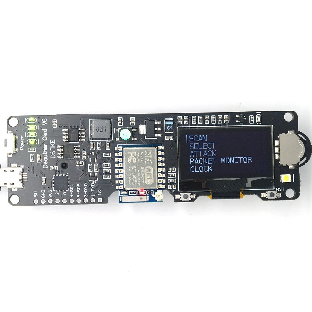 

WiFi Deauther OLED V6 Deauther Monster ESP8266 Development Board 18650 Battery Polarity Protection 4MB ESP-07