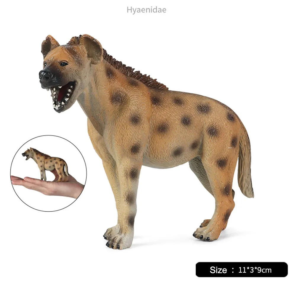 

Simulation Wild Animal Model African Hyena Coyote Ornament Cognitive Static Doll For Children Action Figures Collection Kids Toy